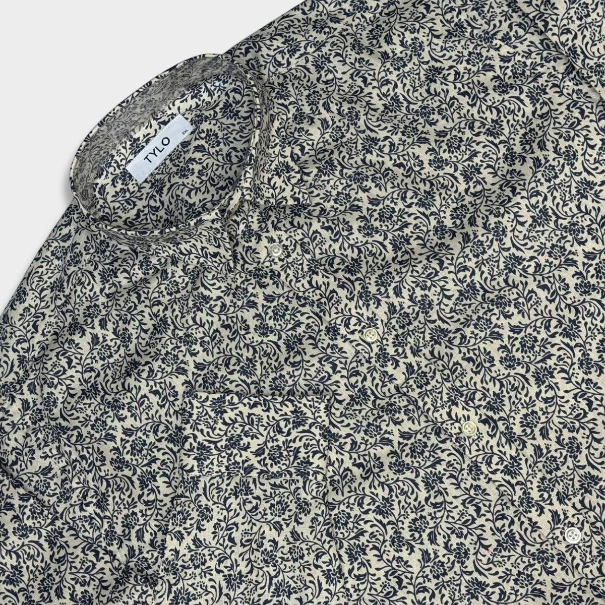 Navy Floral Vine Regular Shirt