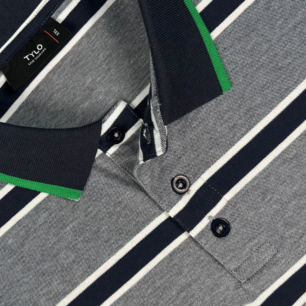 TYLO Contrast Accent Polo – Grey Emerald showcase 3