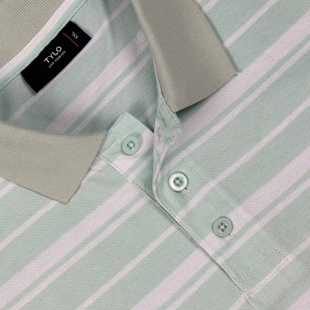 TYLO Stripe Polo Shirt – Mint Mist showcase 3