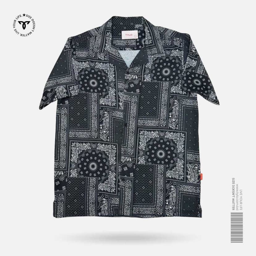 Black Paisley Cuban Shirt