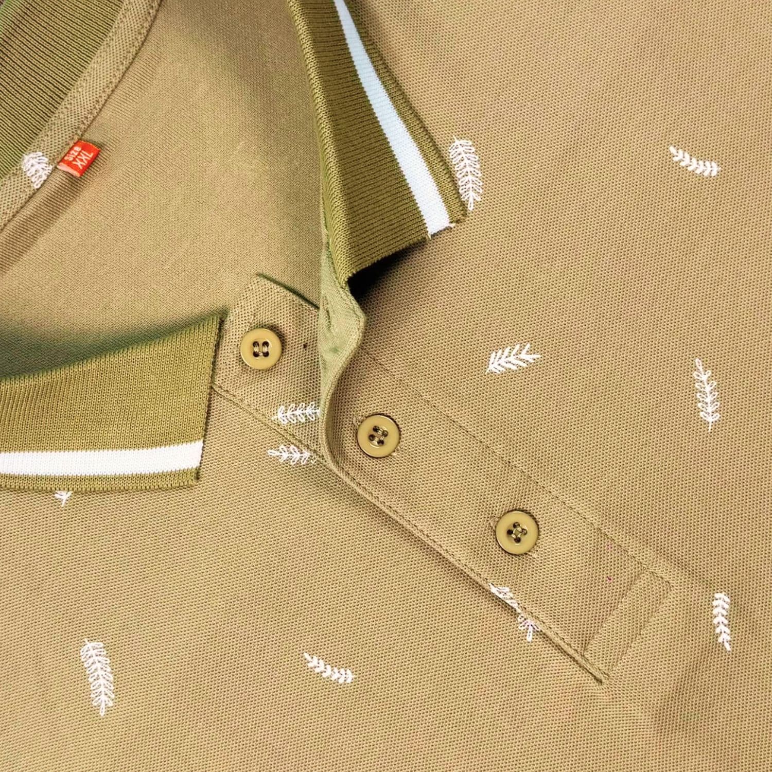 Desert Khaki Fern Polo T-shirt showcase 2