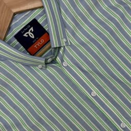 Mint Linear Stripe Premium Shirt view 2
