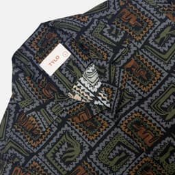 Tribal Olive Cuban Shirt view 1