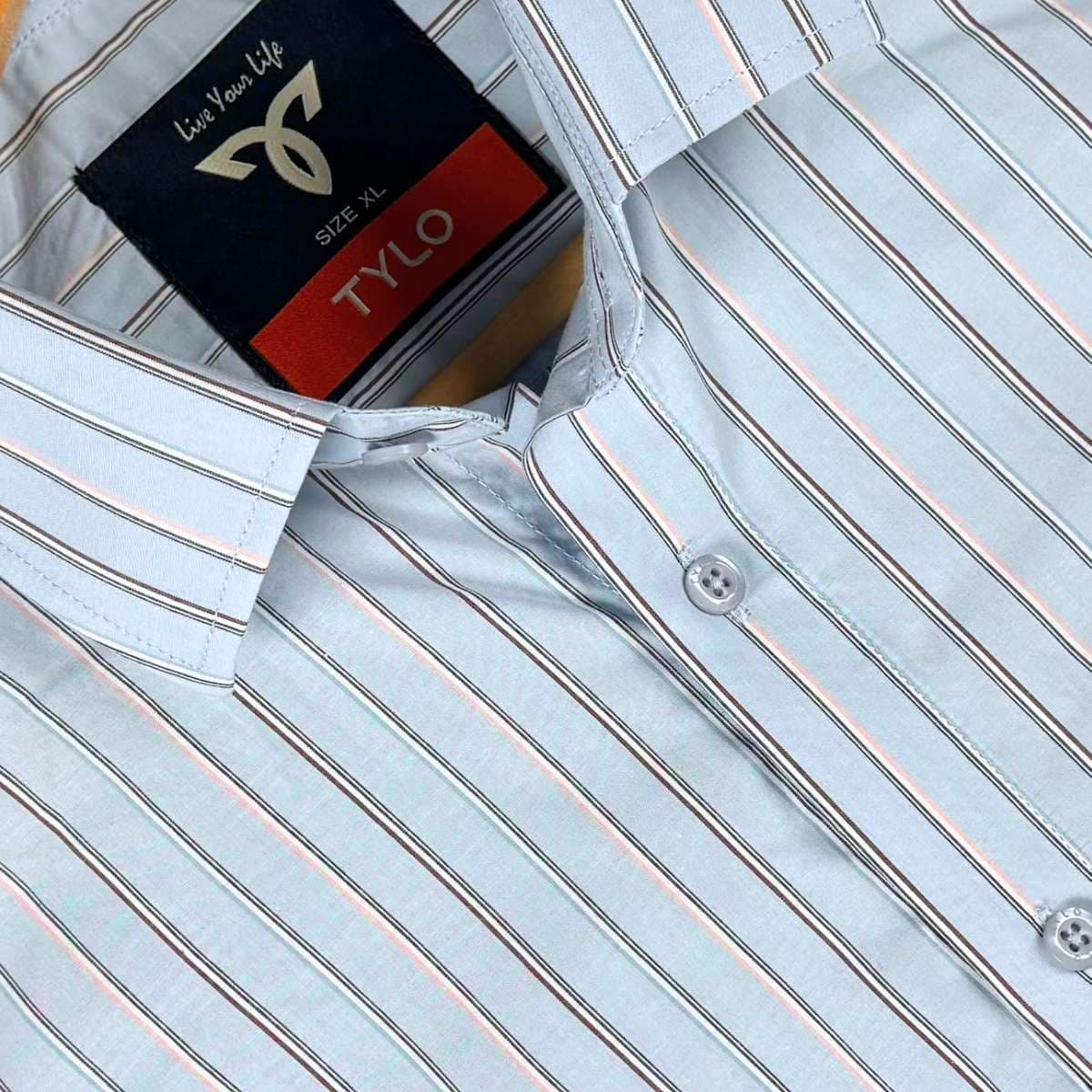 Soft Light Blue Multi-Stripe Shirt showcase 3