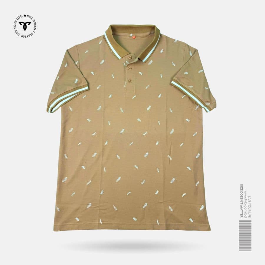 Desert Khaki Fern Polo T-shirt showcase 1