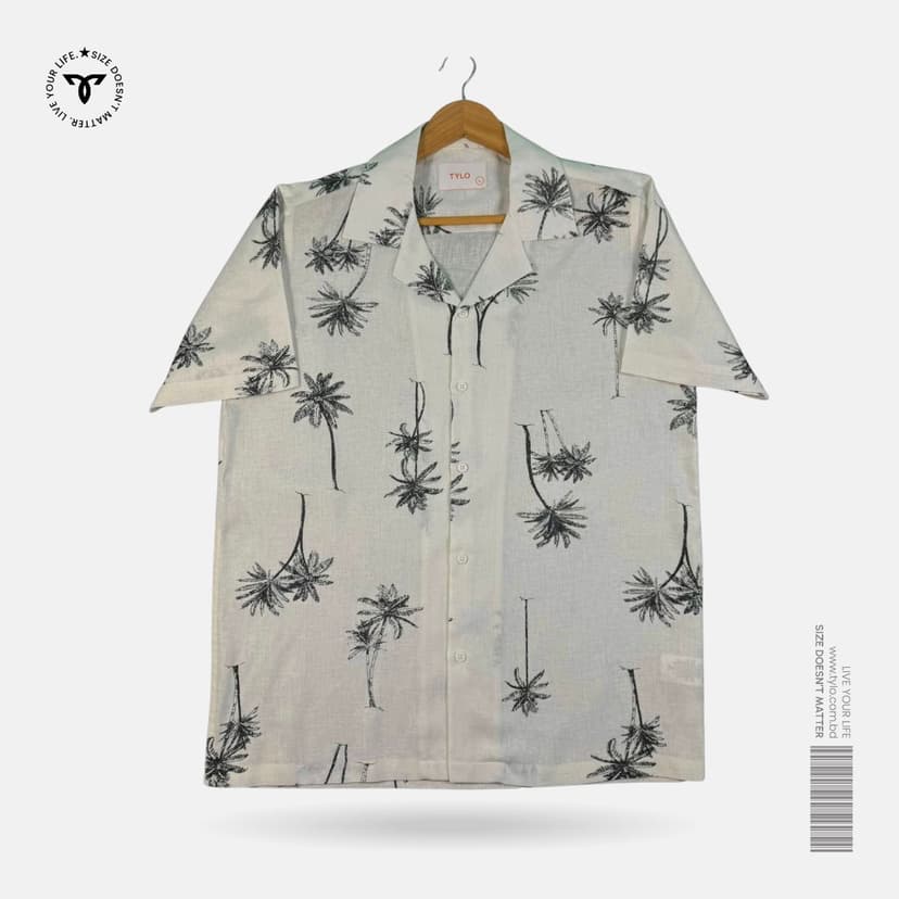 Off-White Palm Tree Print CUBAN SHIRT