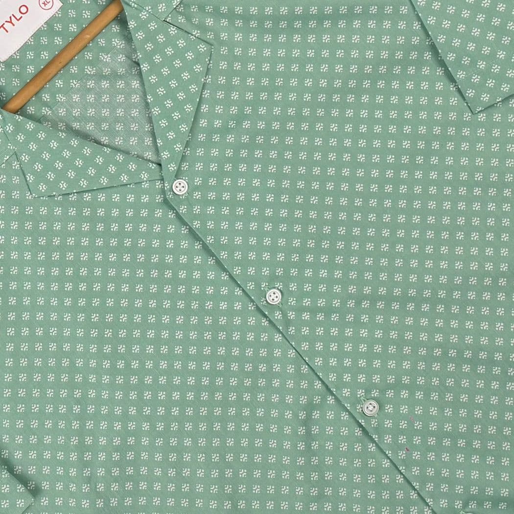 Sage Micro-Dot Resort CUBAN SHIRT alternate