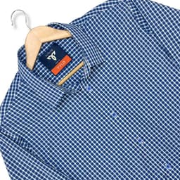 Royal Blue Check Premium Shirt view 1