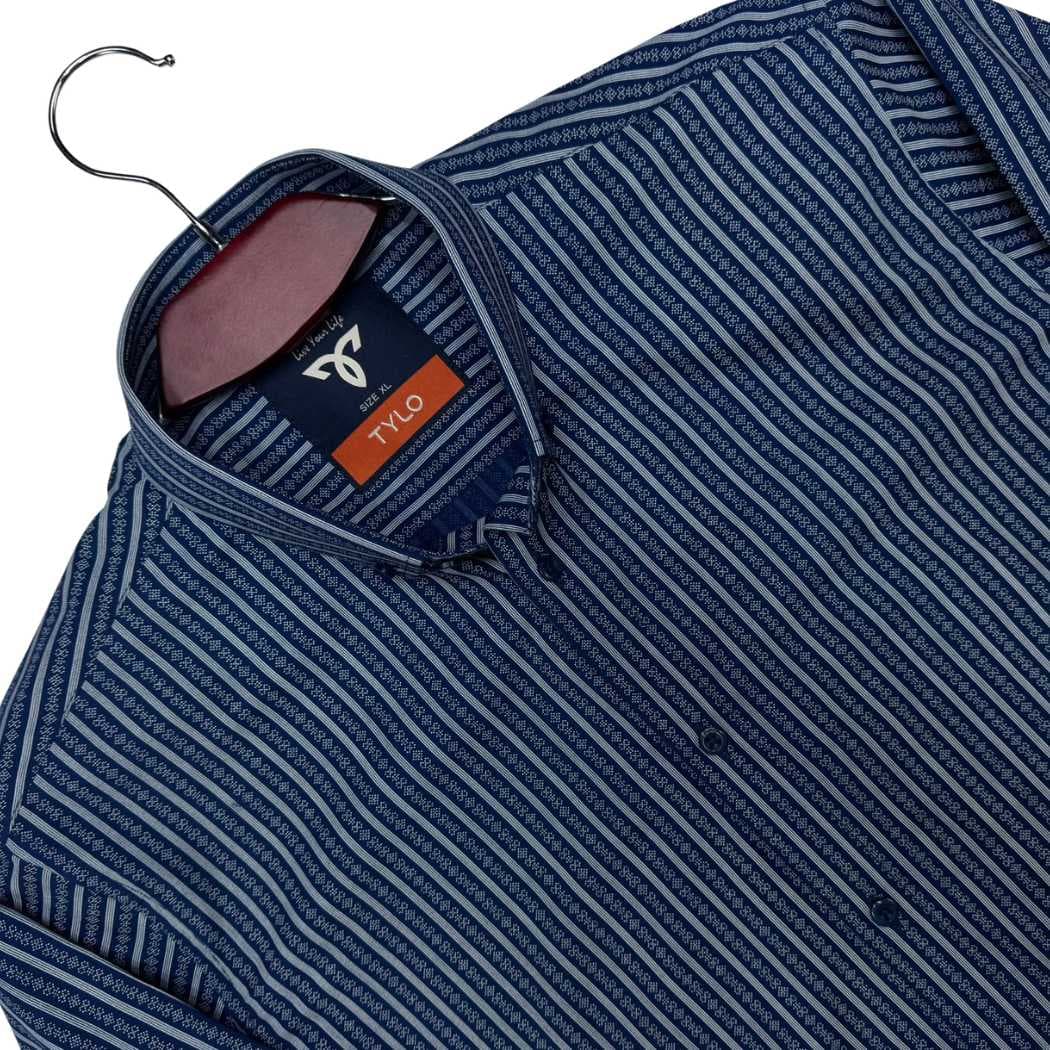 Navy Textured Stripe Premium Shirt showcase 2