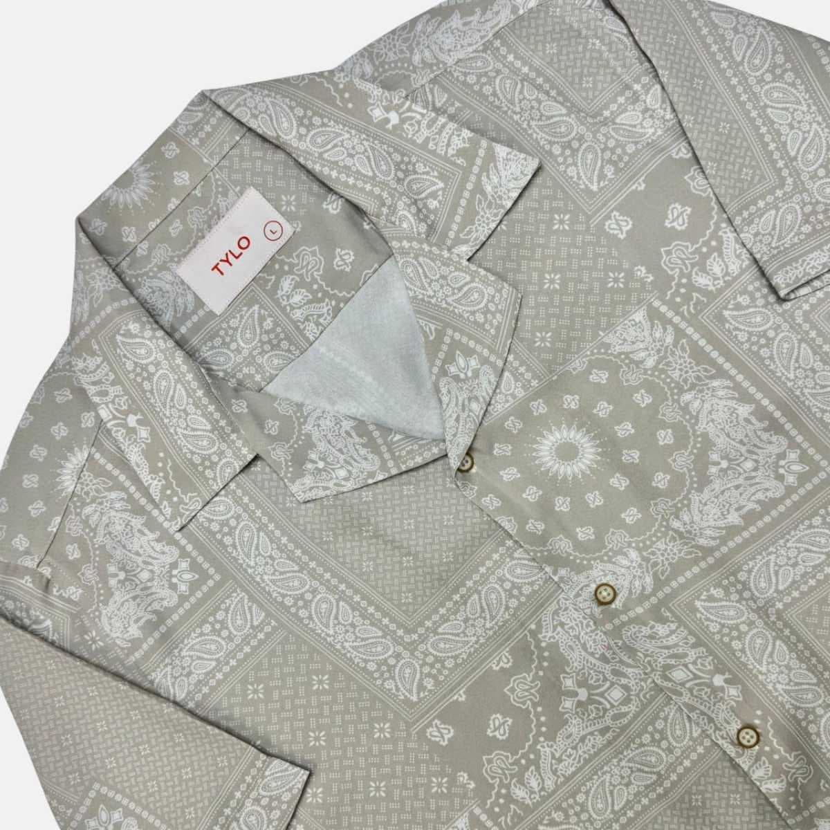 Beige Paisley Cuban Shirt showcase 2