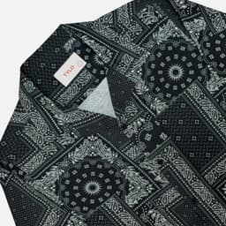 Black Paisley Cuban Shirt view 1