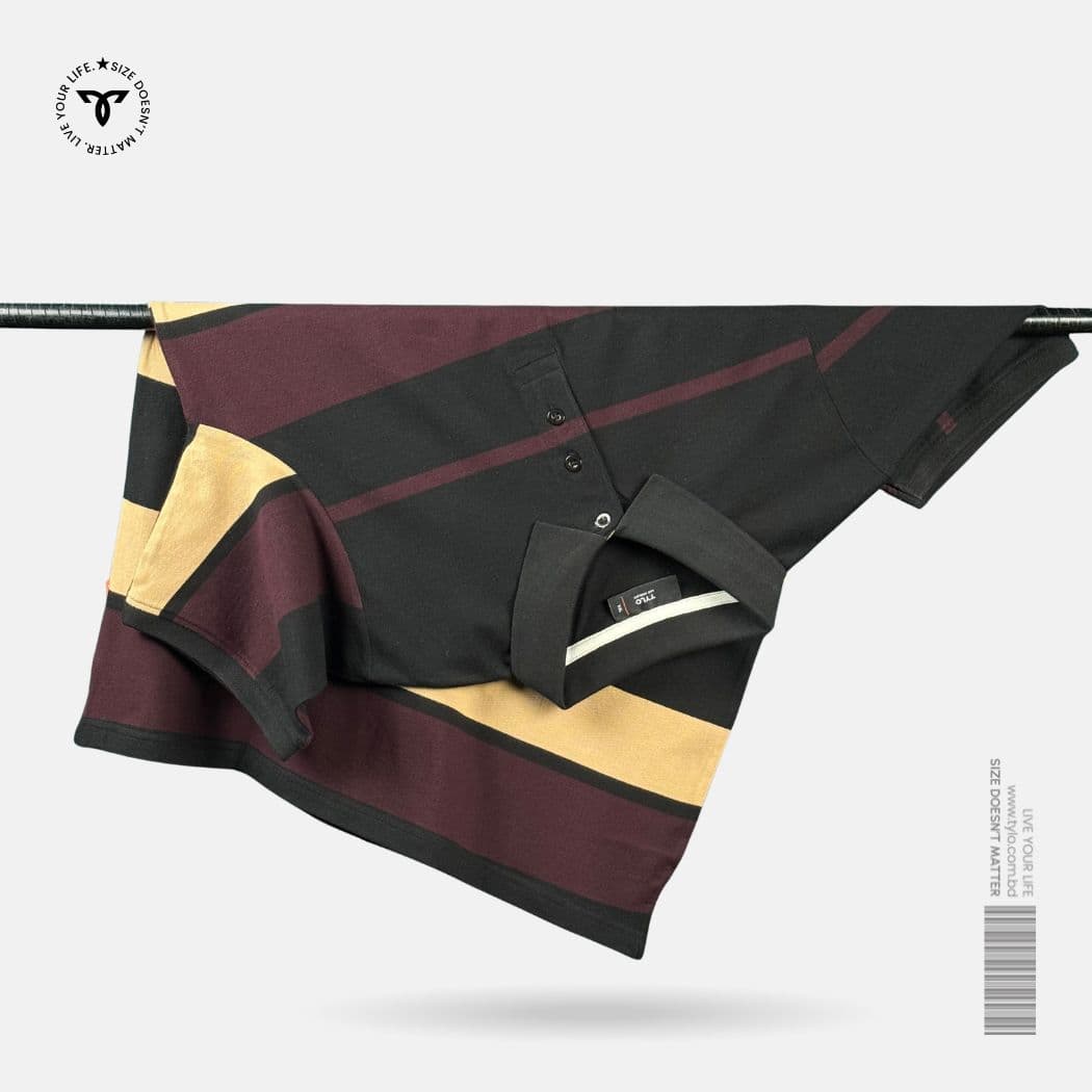 TYLO Colorblock Polo Shirt – Midnight Burgundy