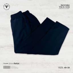 Remi Cotton Relaxed Trouser – Deep Navy view 1
