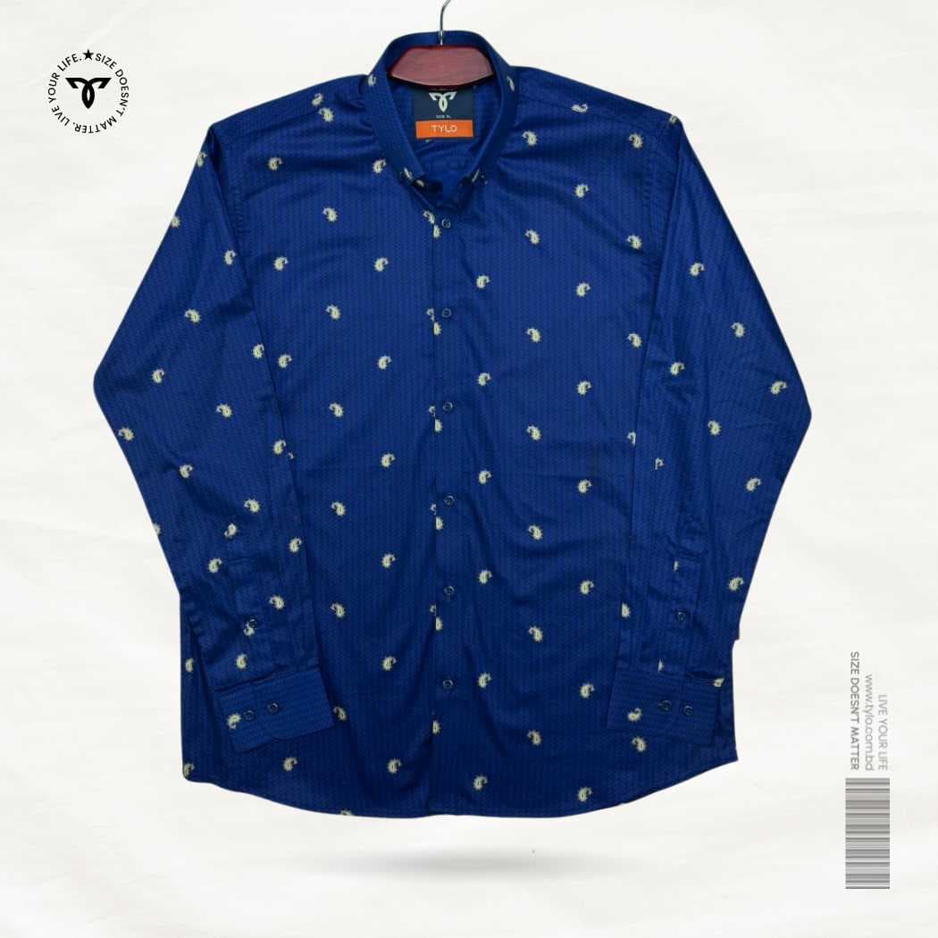 Royal Blue Paisley Premium Shirt