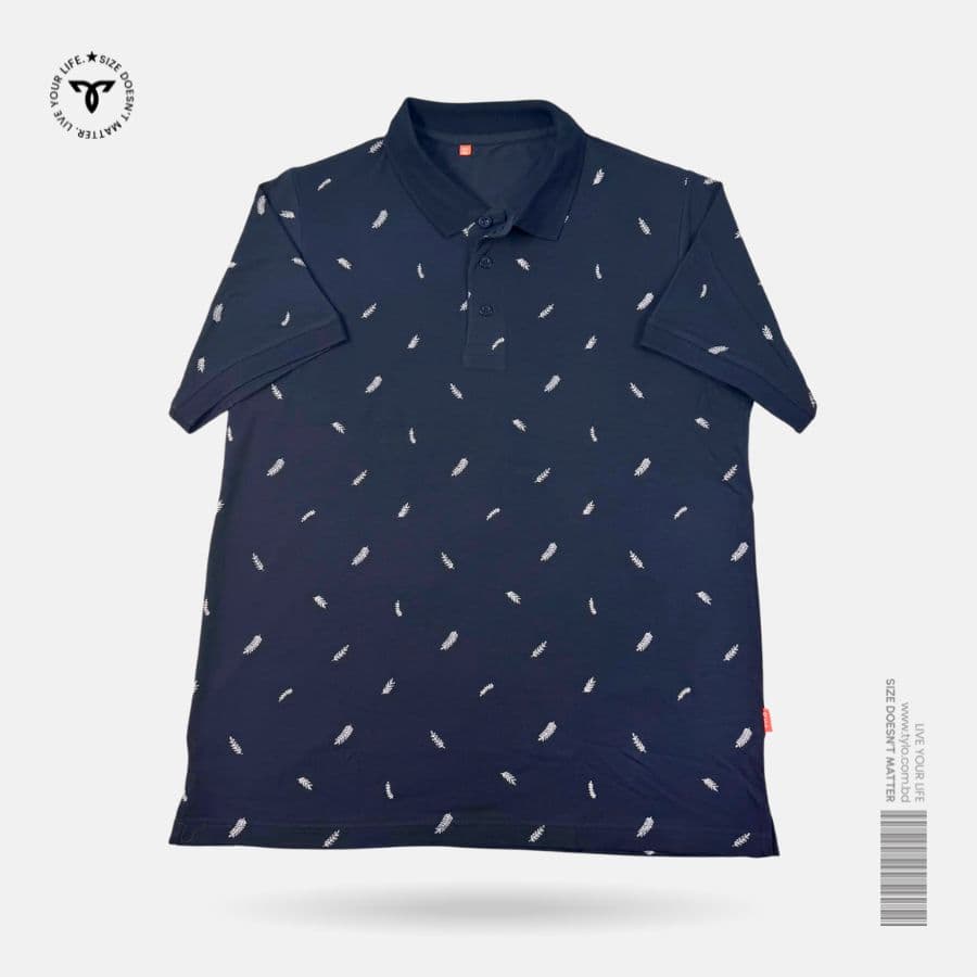 Navy Fern Polo T-shirt showcase 1