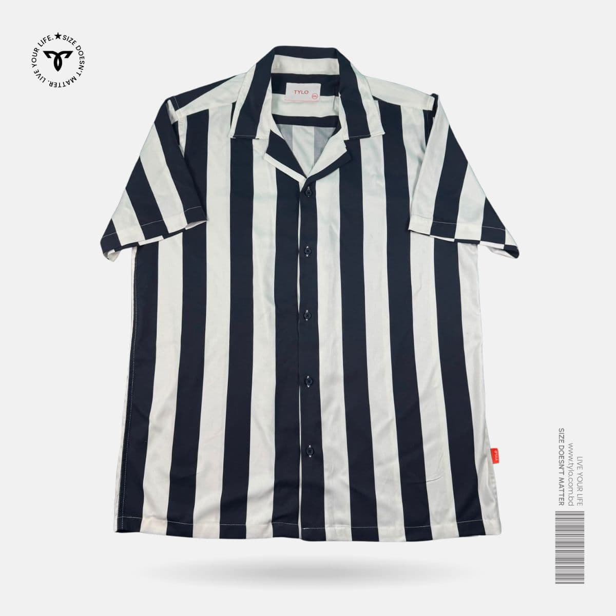 Black Coastal Stripe Cuban Shirt showcase 1