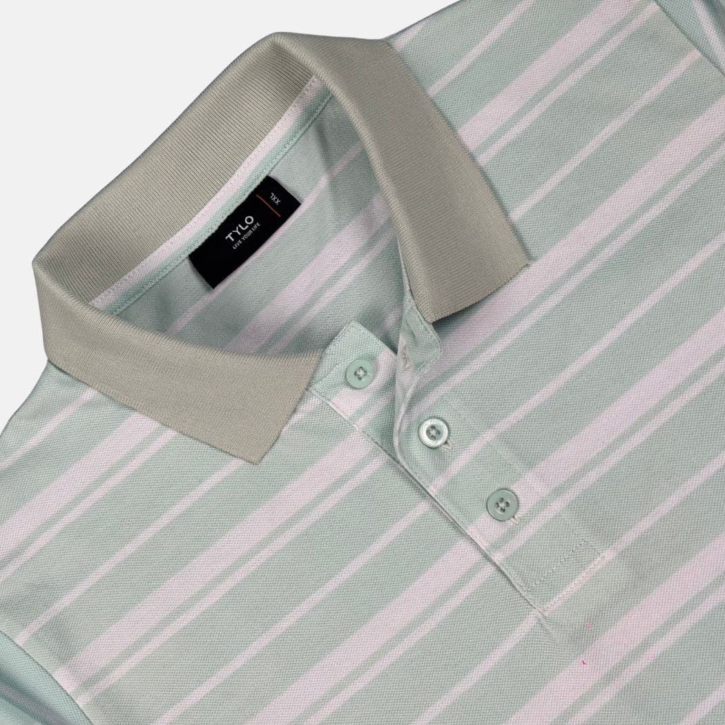 TYLO Stripe Polo Shirt – Mint Mist alternate
