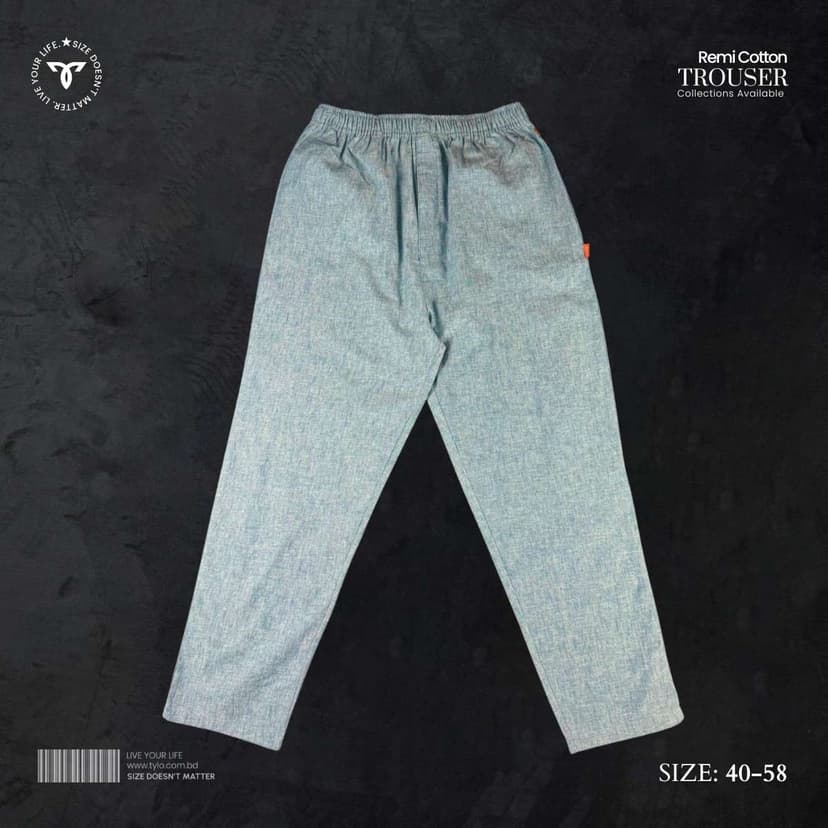 Remi Cotton Relaxed Trouser – Light Blue