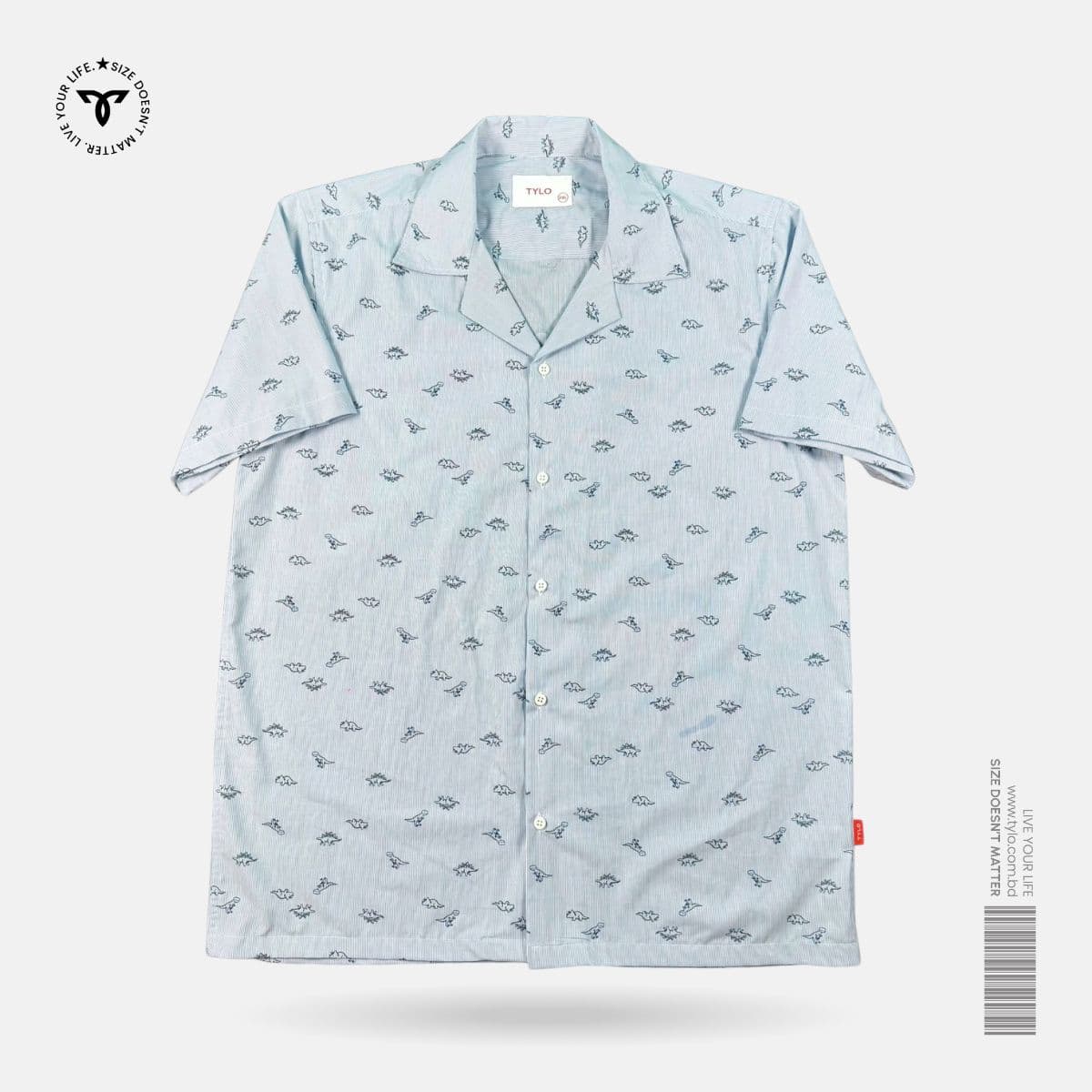 Sky Mini Leaf Cuban Shirt showcase 1