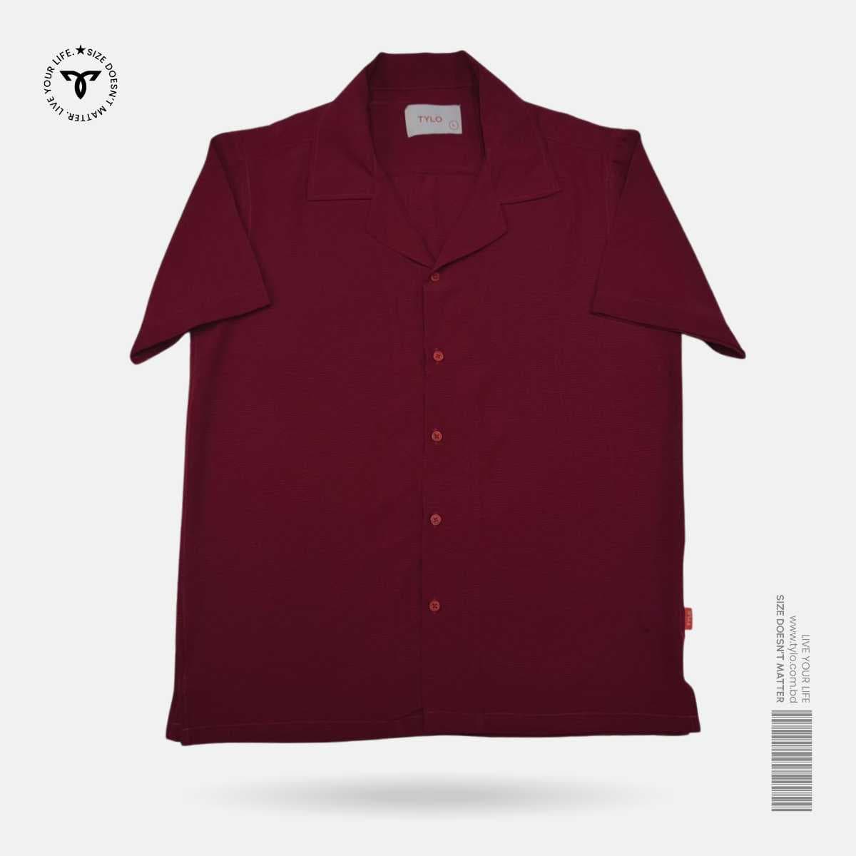 Wine Burgundy Cuban Shirt showcase 1
