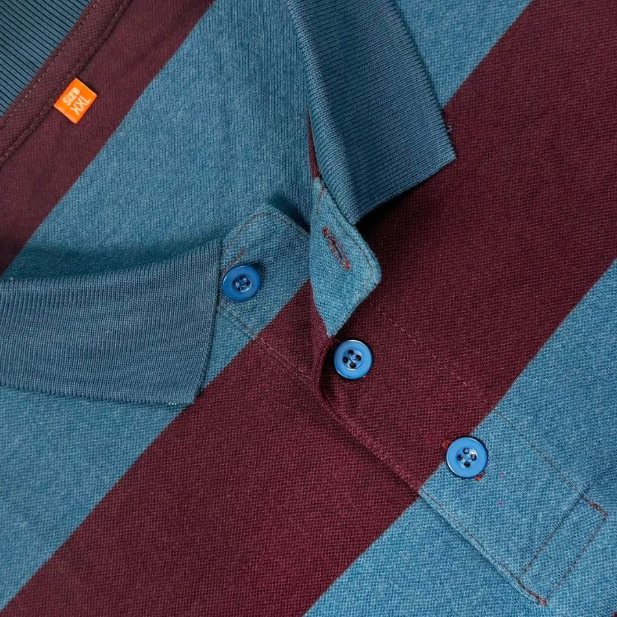 Maroon Sky Stripe Polo T-shirt showcase 2