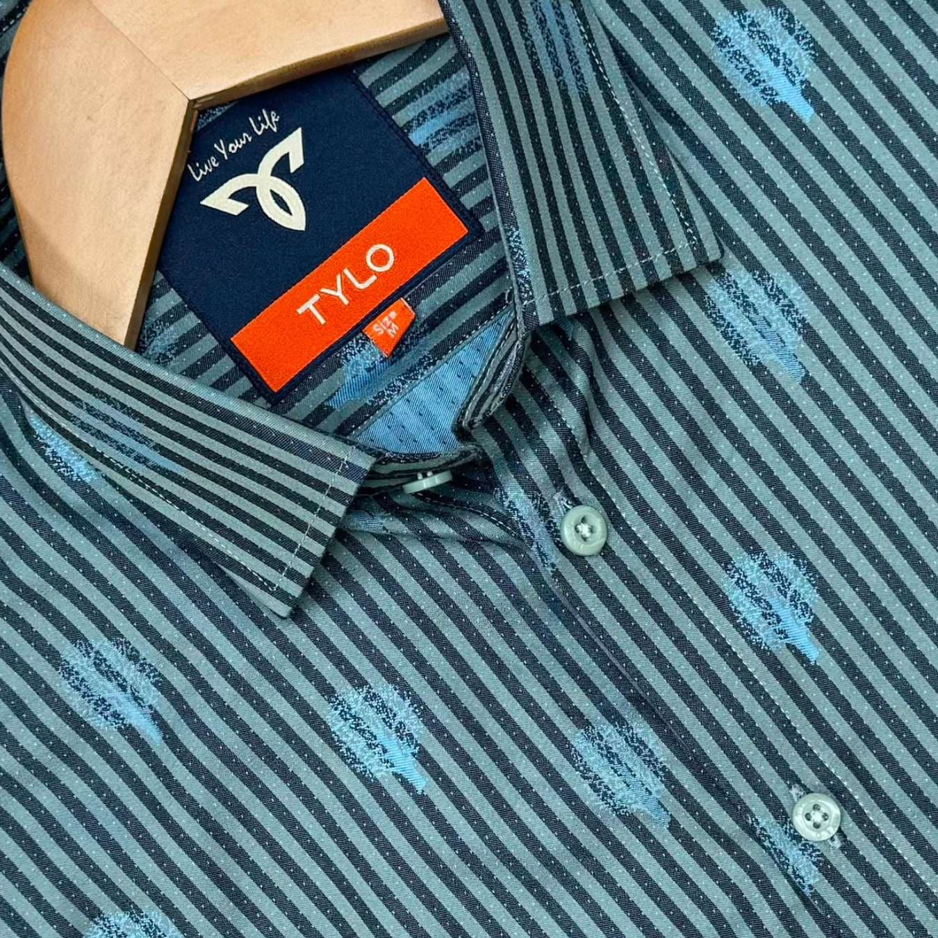 Slate Palm Stripe Premium Shirt showcase 2