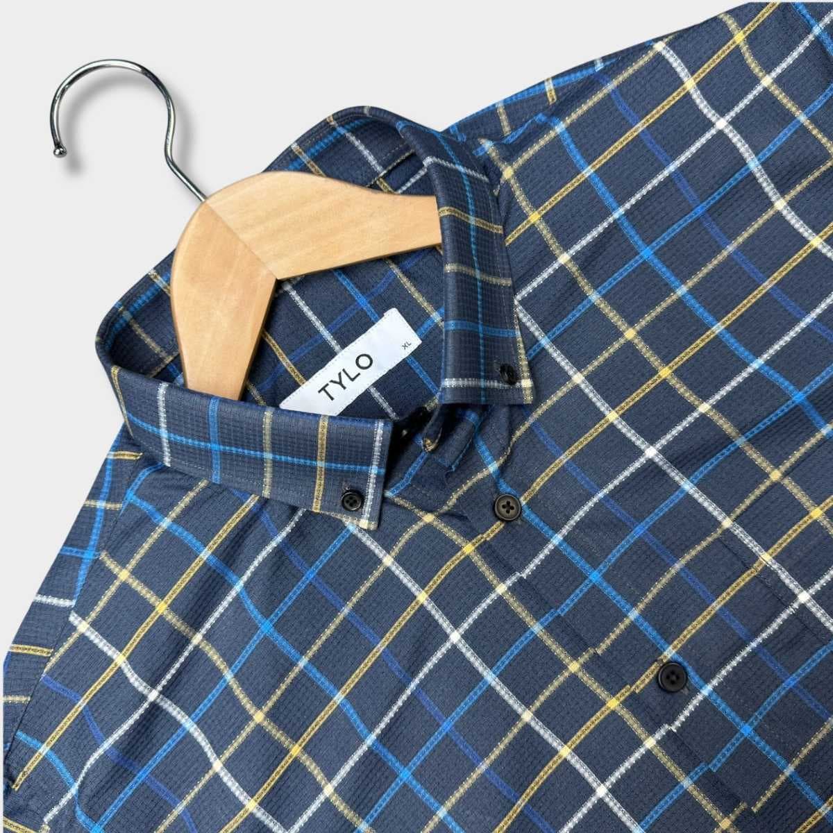 TYLO Navy Grid Premium Shirt showcase 2