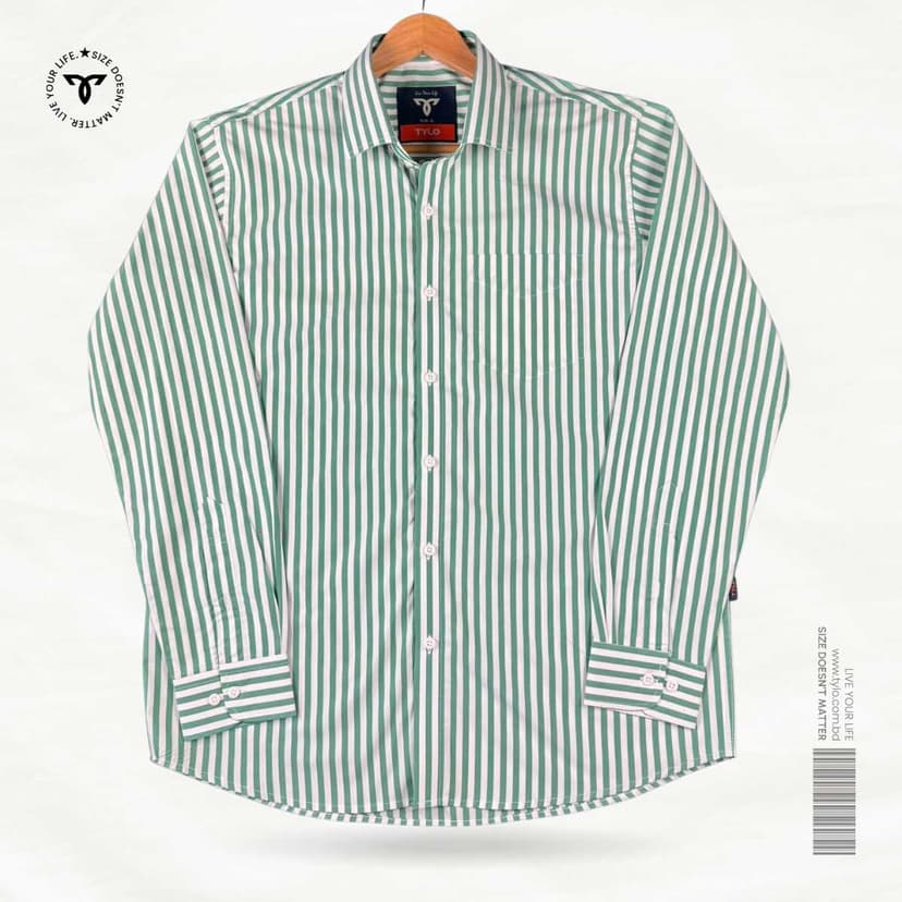 Green and White Striped Shirt