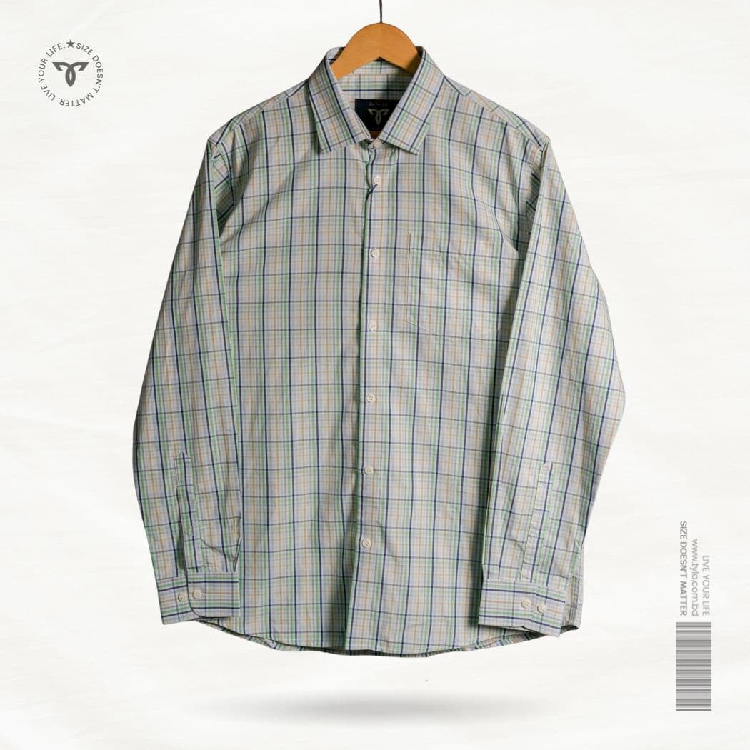 TYLO Premium Ivory Grid Check Full Sleeve Shirt showcase 1