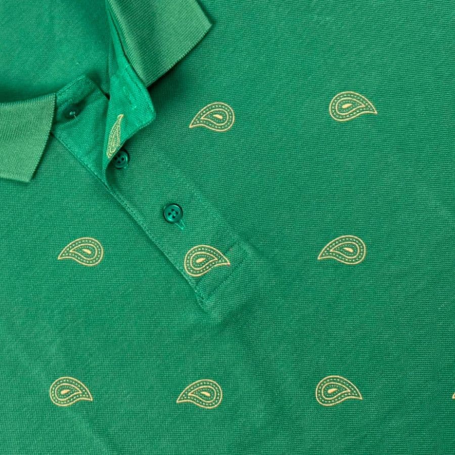 Emerald Paisley Polo T-shirt showcase 2