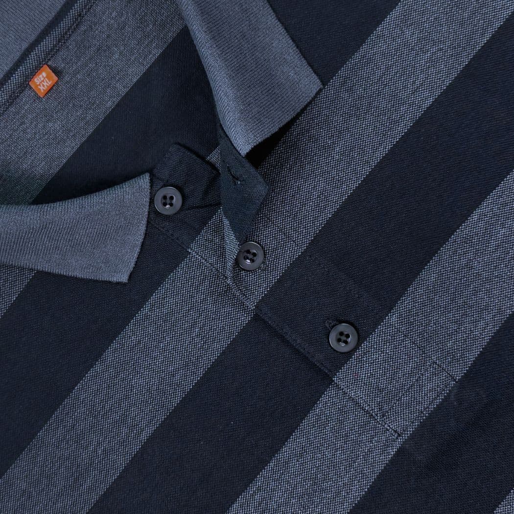 Graphite Wide Stripe Polo T-shirt showcase 2