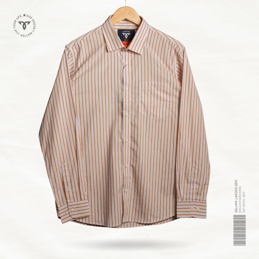 TYLO Premium Cream Gold Stripe Shirt showcase 1