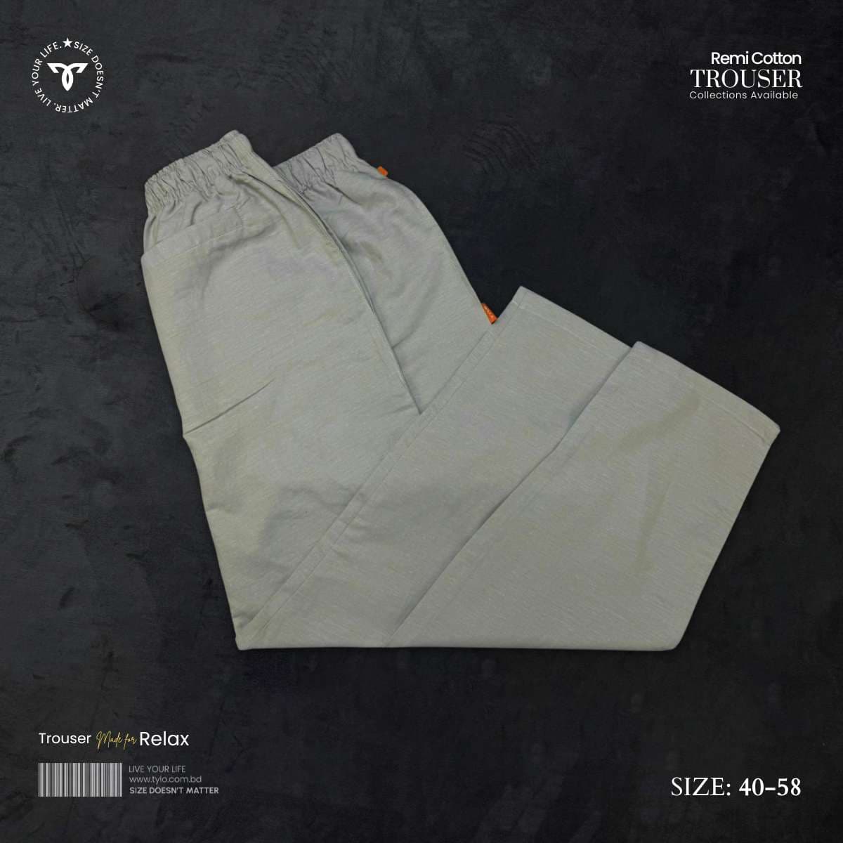 Remi Cotton Relaxed Trouser – Olive Green showcase 2