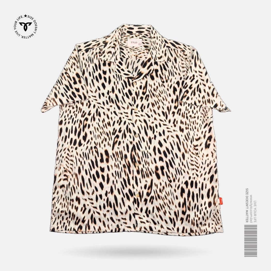 Ivory Leopard cuban shirt