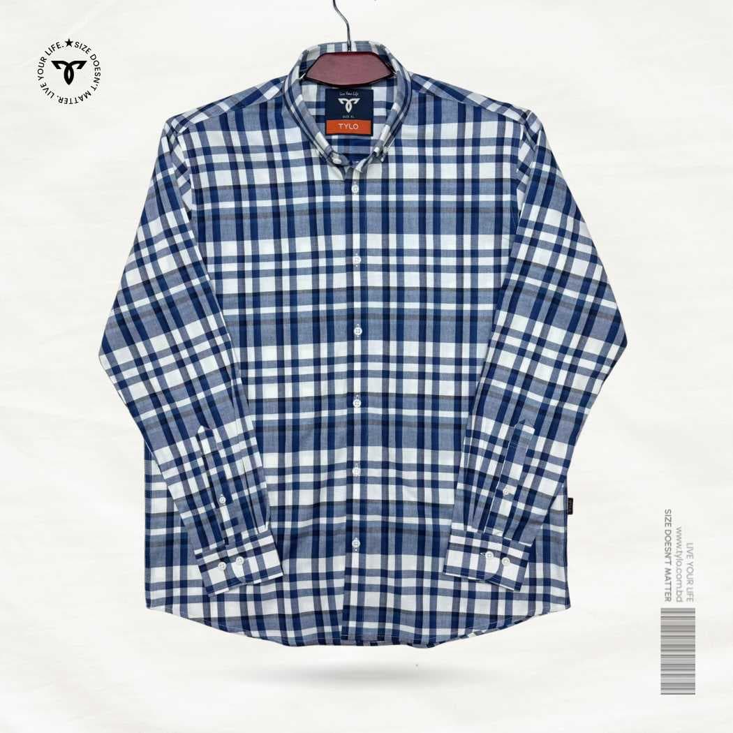Indigo Grid Check Premium Shirt