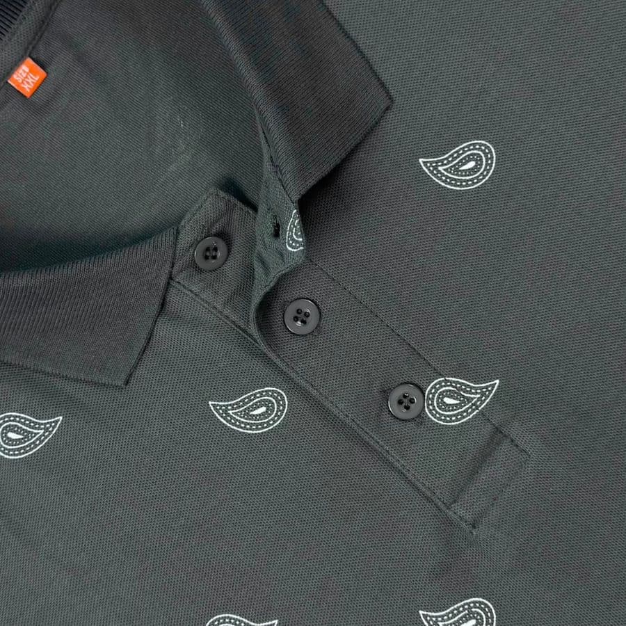 Charcoal Paisley Polo T-shirt showcase 2