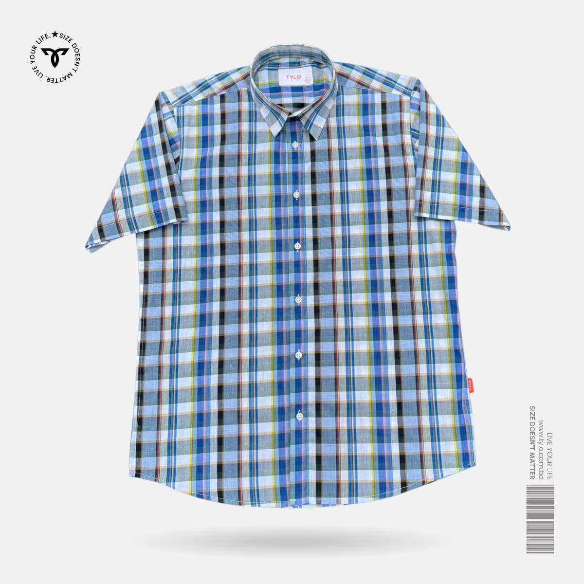 TYLO Half Sleeve Shirt – Blue & Multi-Check showcase 1