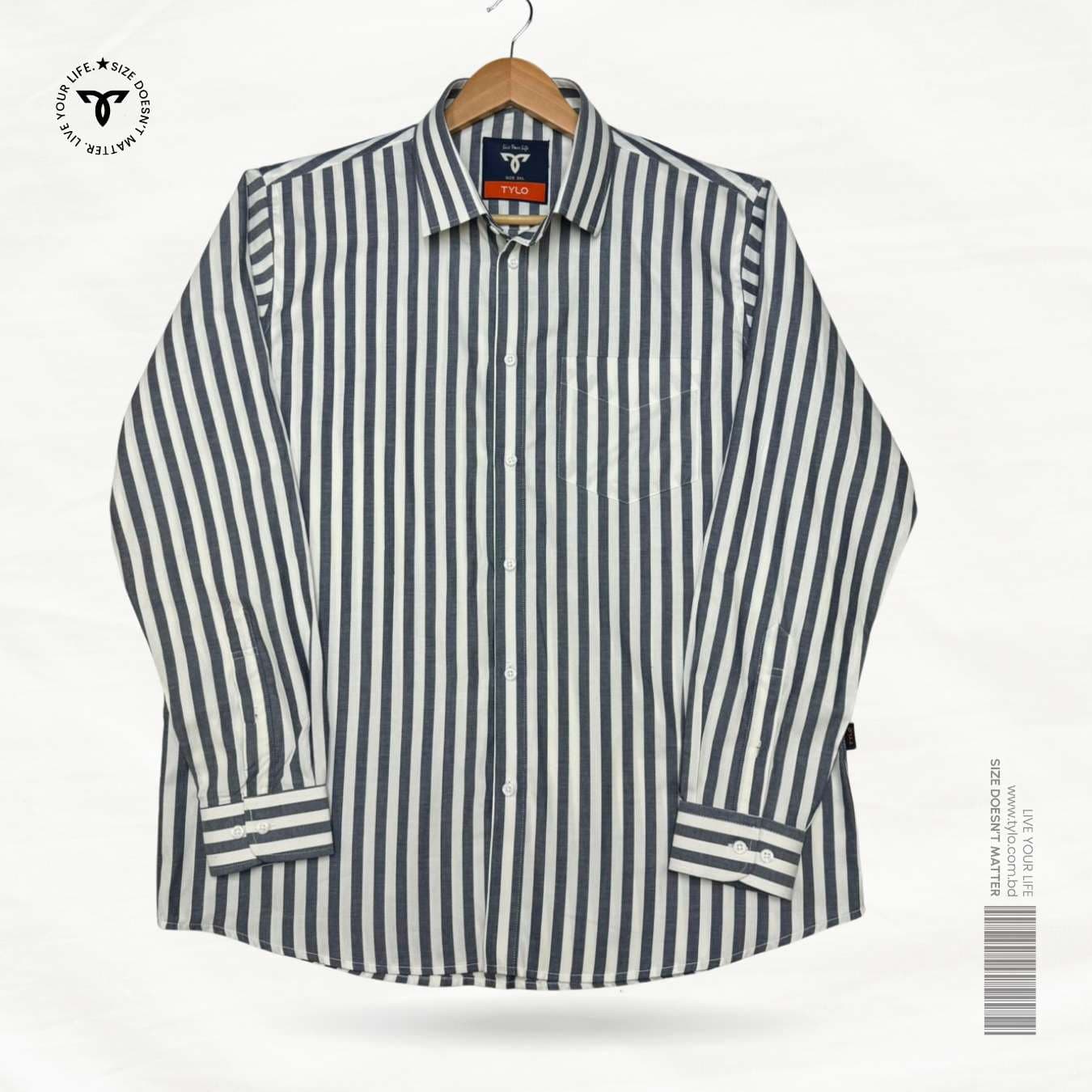 Ash Grey Stripe Premium Shirt showcase 1