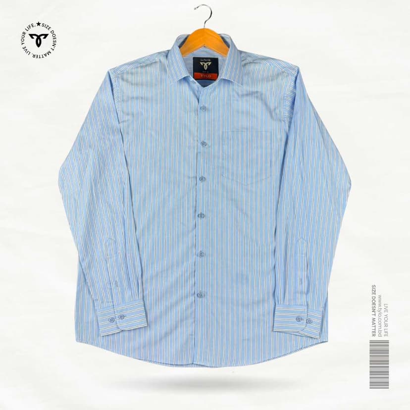 Classic Blue Double-Stripe Shirt