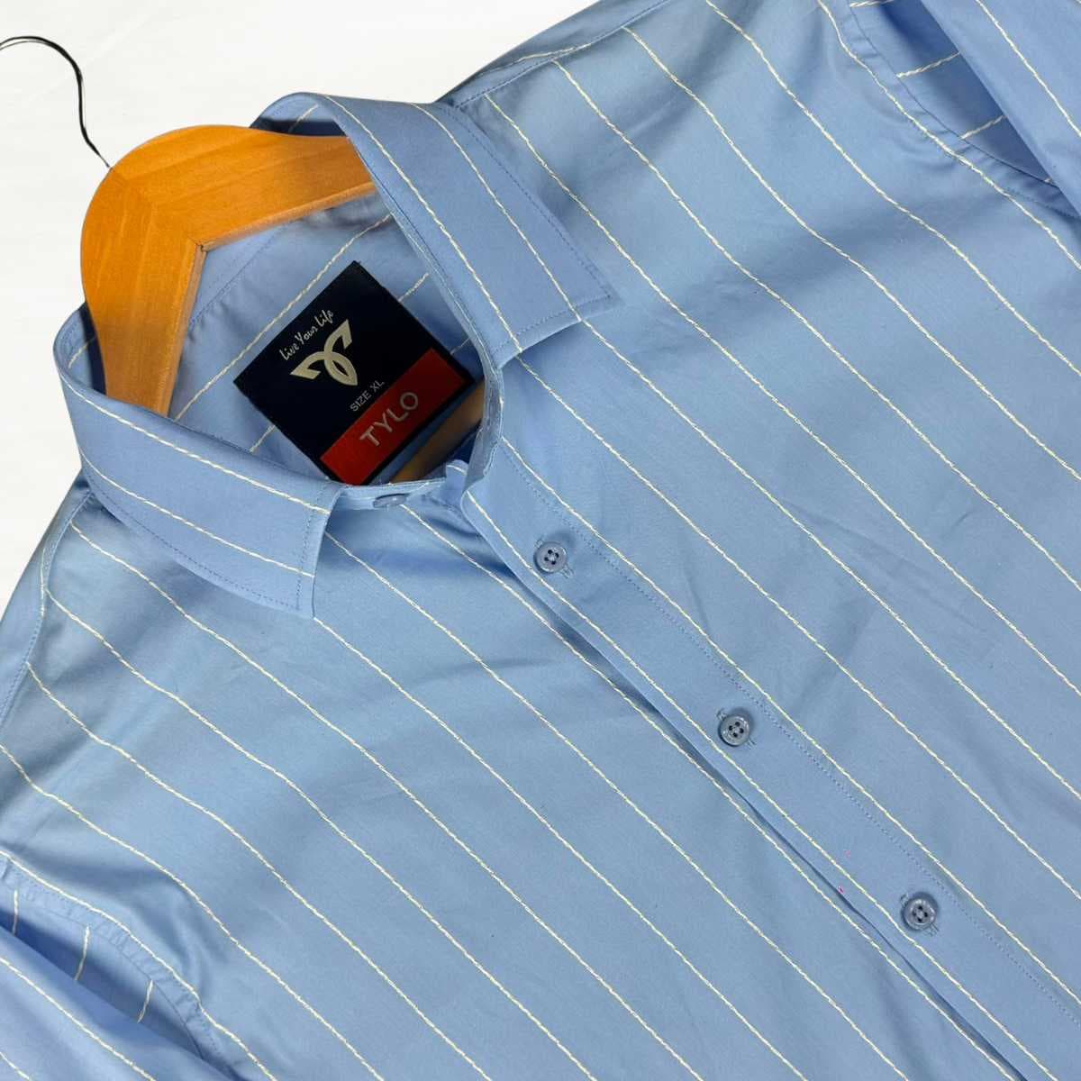 Sky Blue Thin Stripe Shirt showcase 2