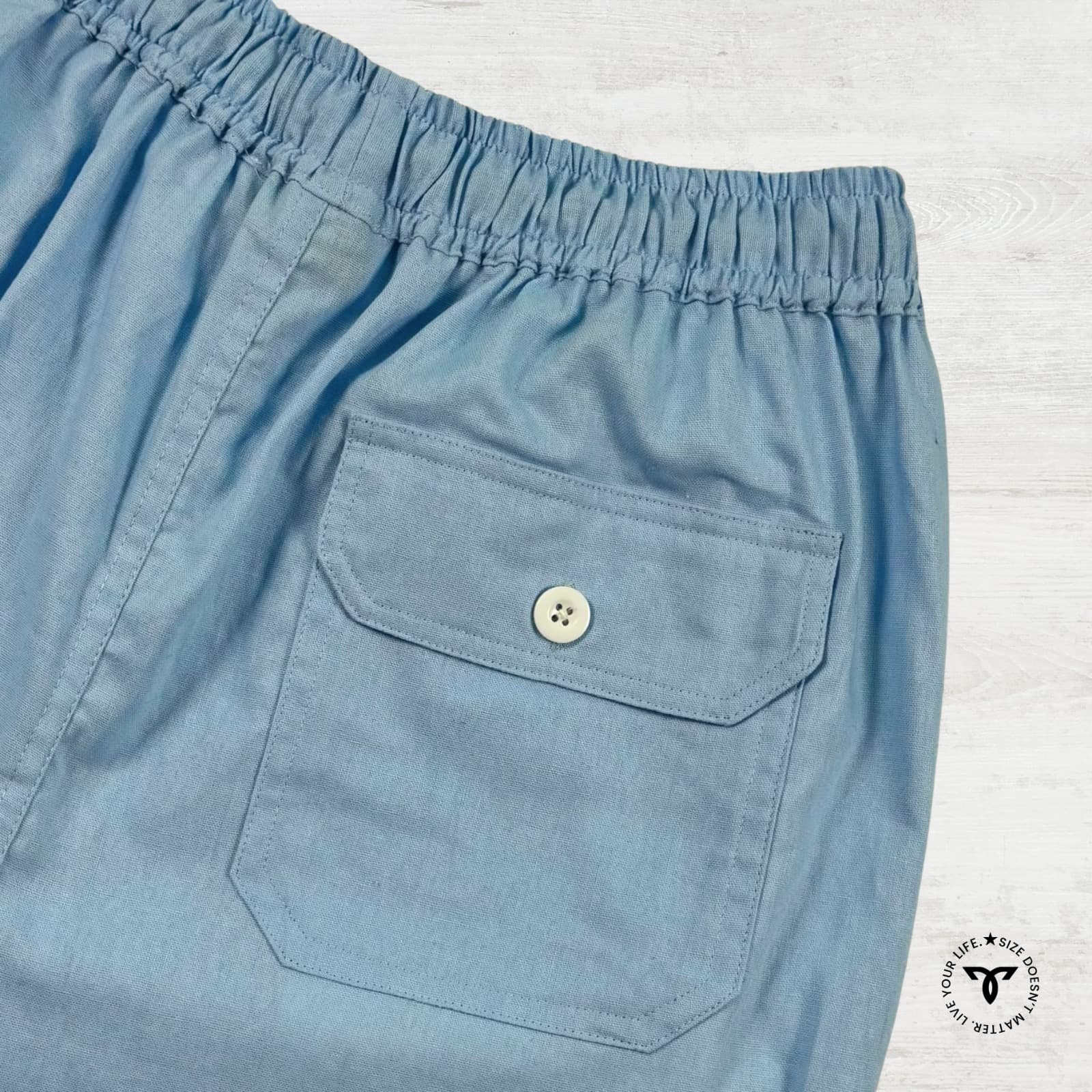 Soft Dusty Blue Remi Cotton Baggy Trouser showcase 2