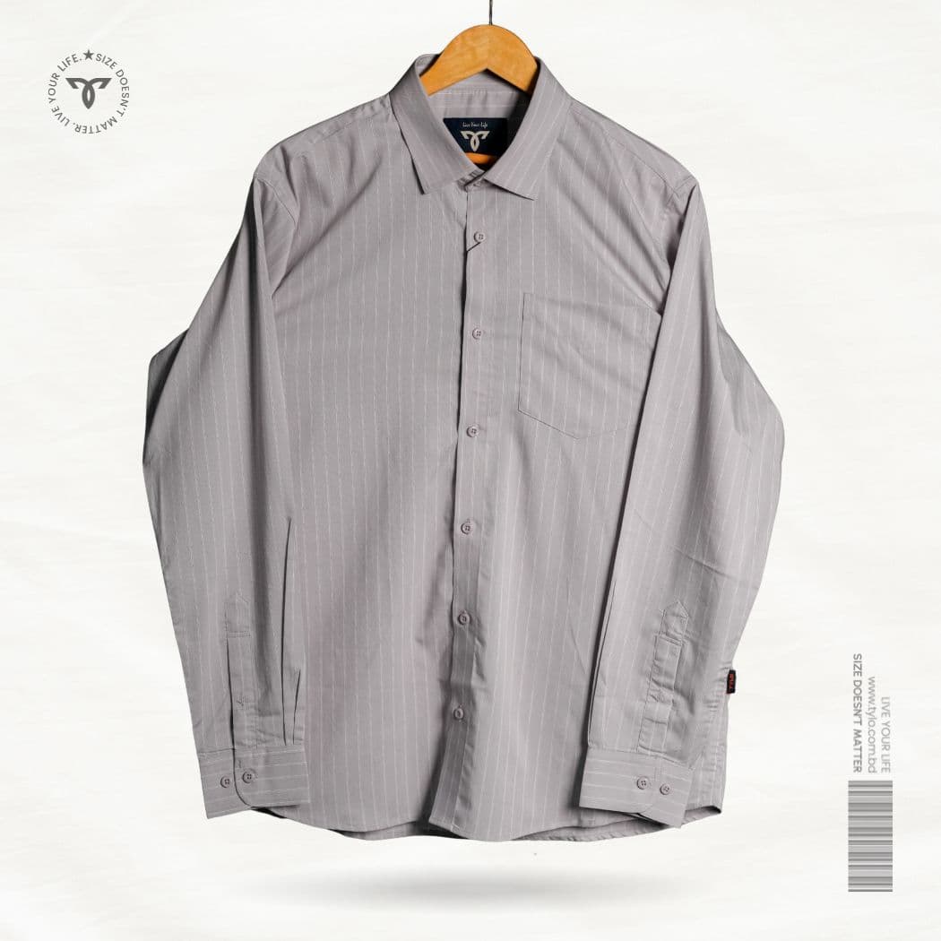 TYLO Premium Ash Grey Pinstripe Shirt showcase 1