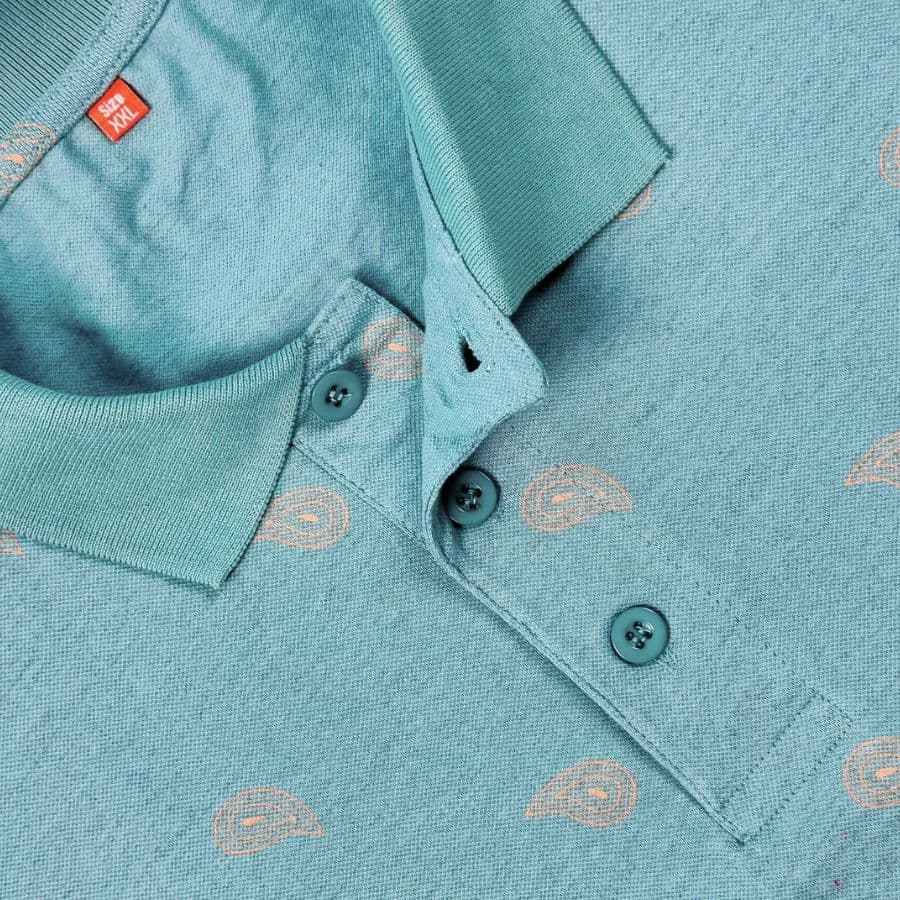 Mint Paisley Polo T-shirt showcase 2