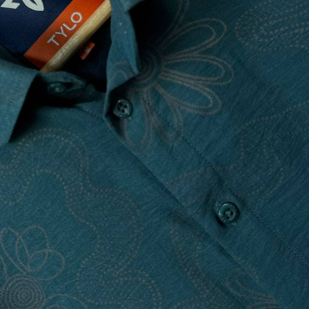 Teal Floral Premium Shirt showcase 3