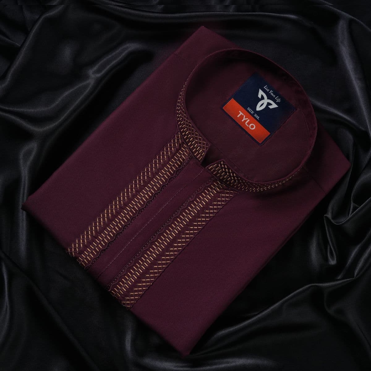TYLO Deep Burgundy Lattice Exclusive Panjabi