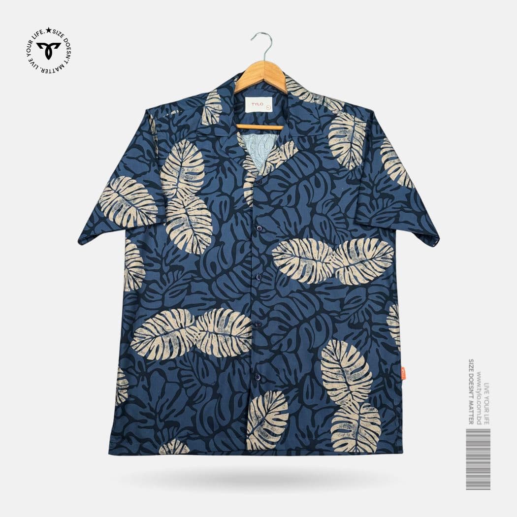 Midnight Monstera Cuban Shirt showcase 1