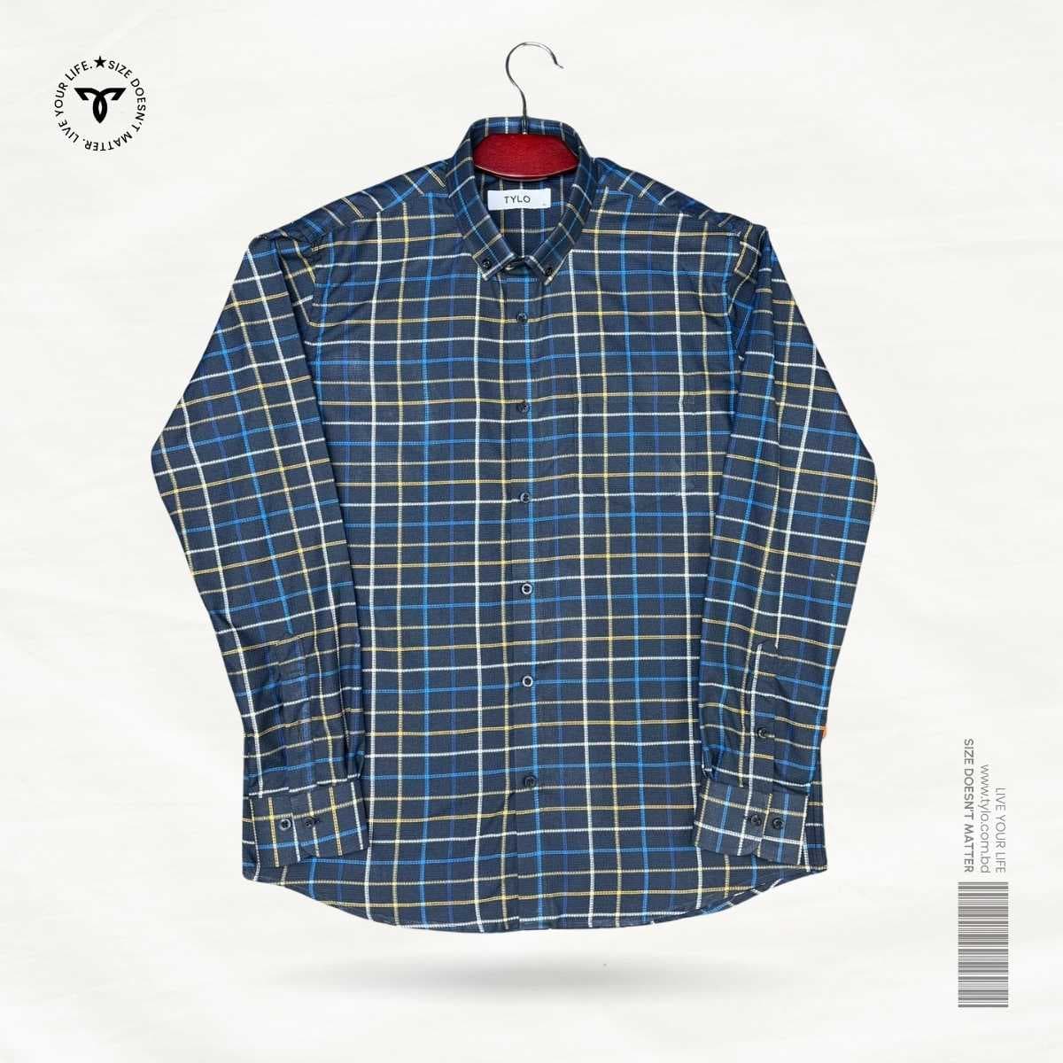 TYLO Navy Grid Premium Shirt showcase 1