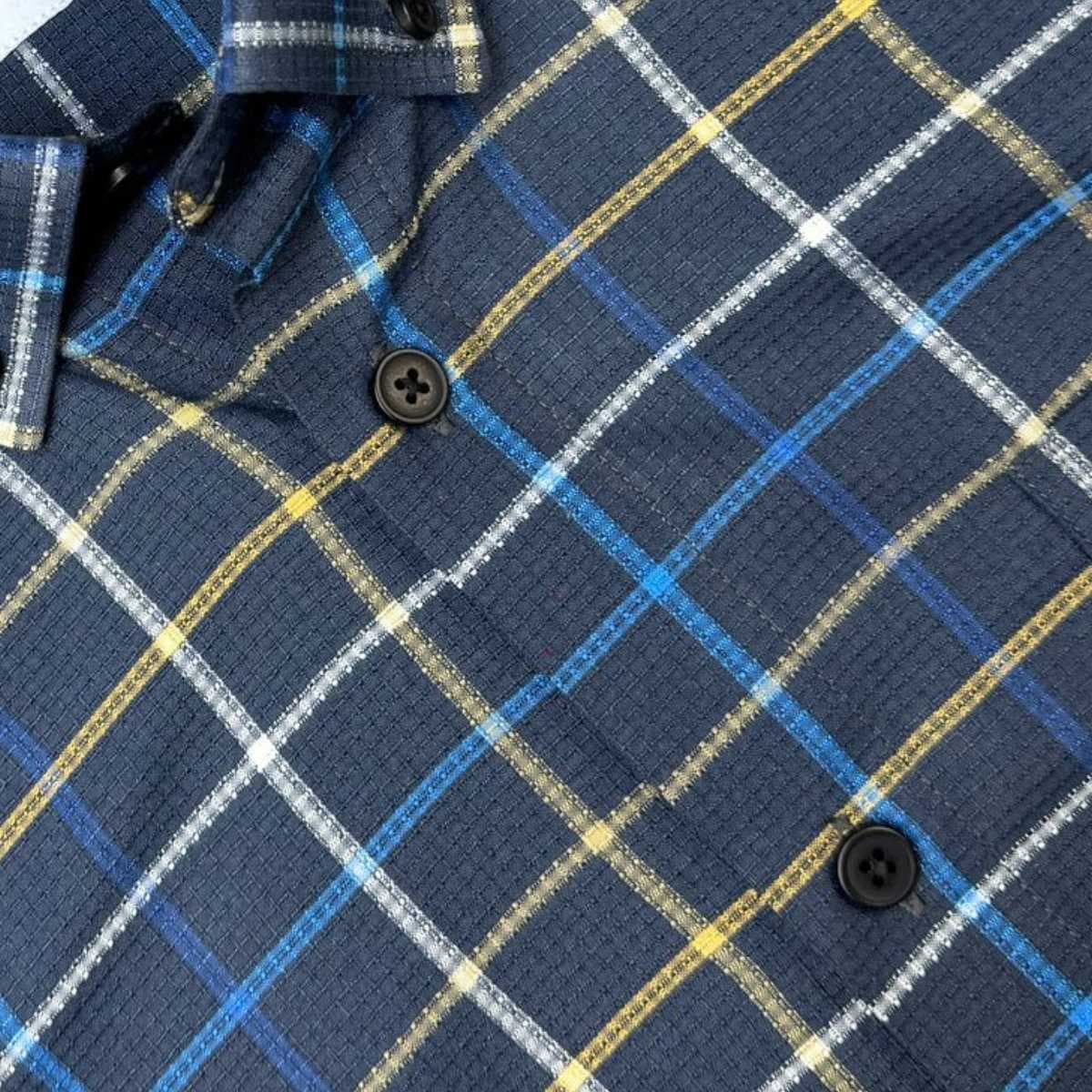 TYLO Navy Grid Premium Shirt showcase 3