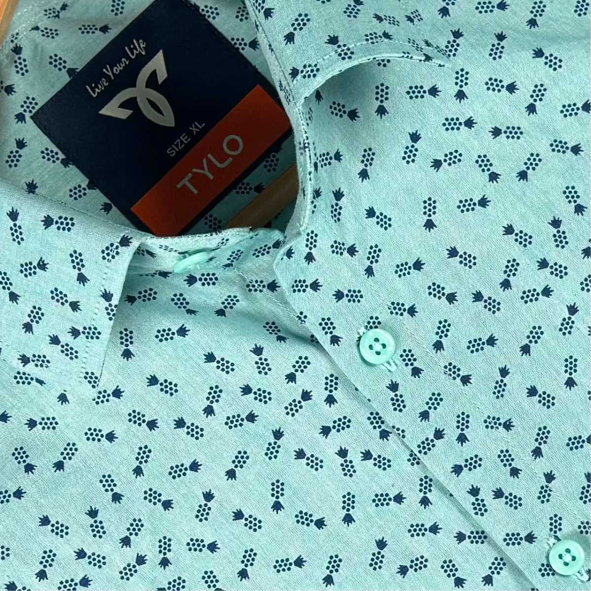 Seafoam Green Tiny Print Shirt showcase 3