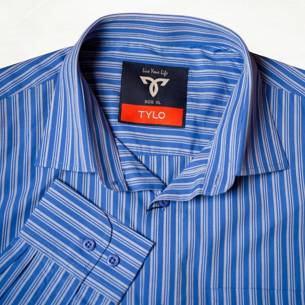 TYLO Premium Sky Blue Fine Stripe Shirt showcase 2